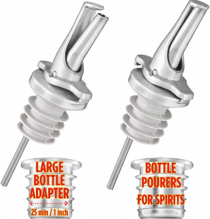 AIRTIGHT Olive Oil Pour Spout for Olive Oil Dispenser - UK Patented Oil Pourer - Hygienic One Handed Open Close Mechanism Keeps Oil Fresh. Dust Caps Cover | Screens Alternative - Green 2 PCs