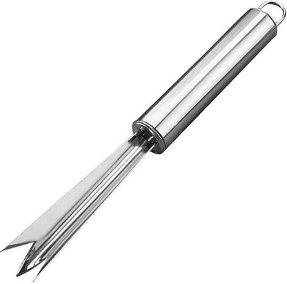 1Pc Silver Pineapple Eye Peeler Remover Tool,Multipurpose Pineapple Eye Clip,Pineapple Eye Cutter V Shape Stainless Steel Pineapple Eye Peeler Remover for Home Kitchen Fruit Tool Peelers Slicers