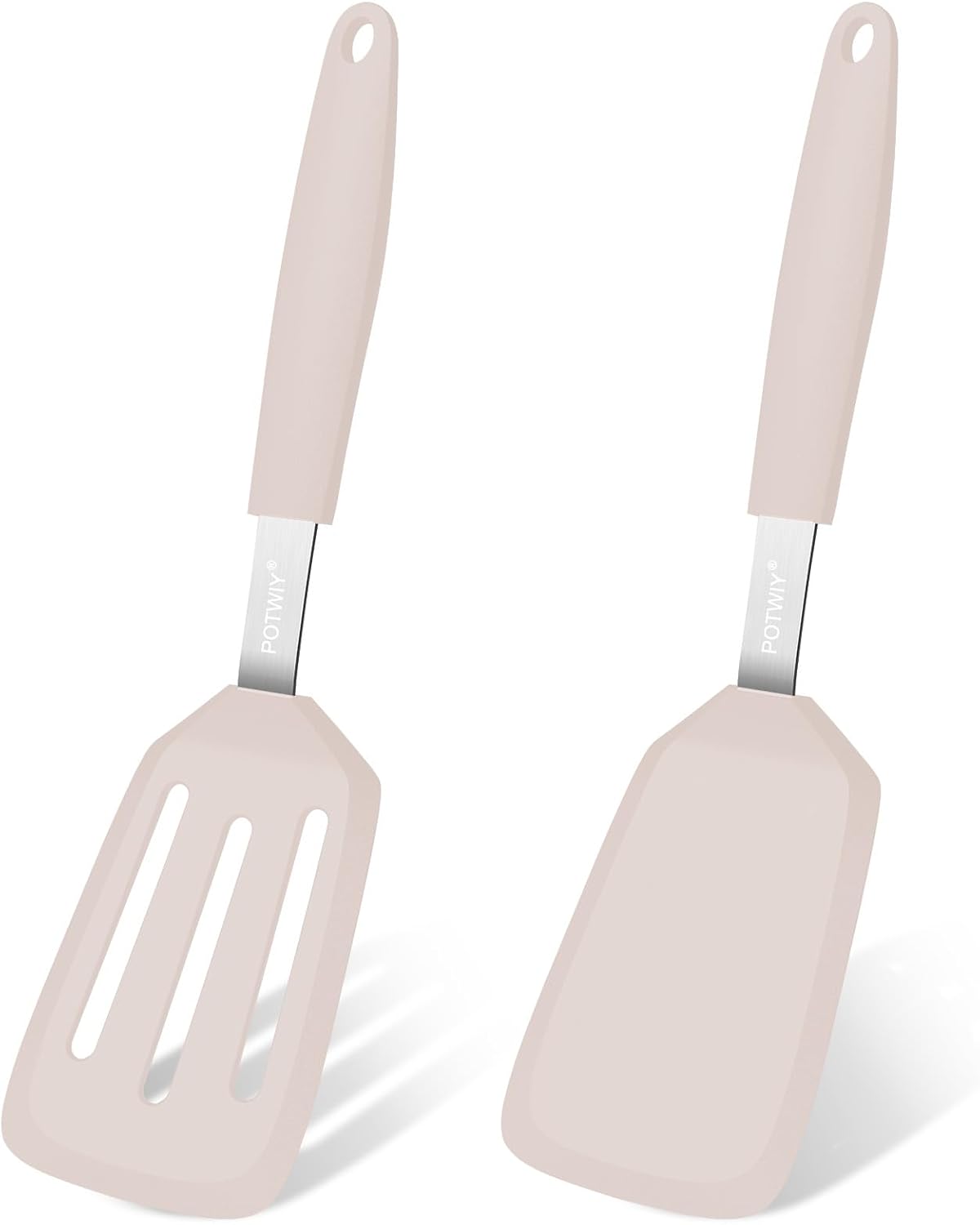 2 Pack Silicone Kitchen Spatula Set, 600°F Heat Resistant (Black)