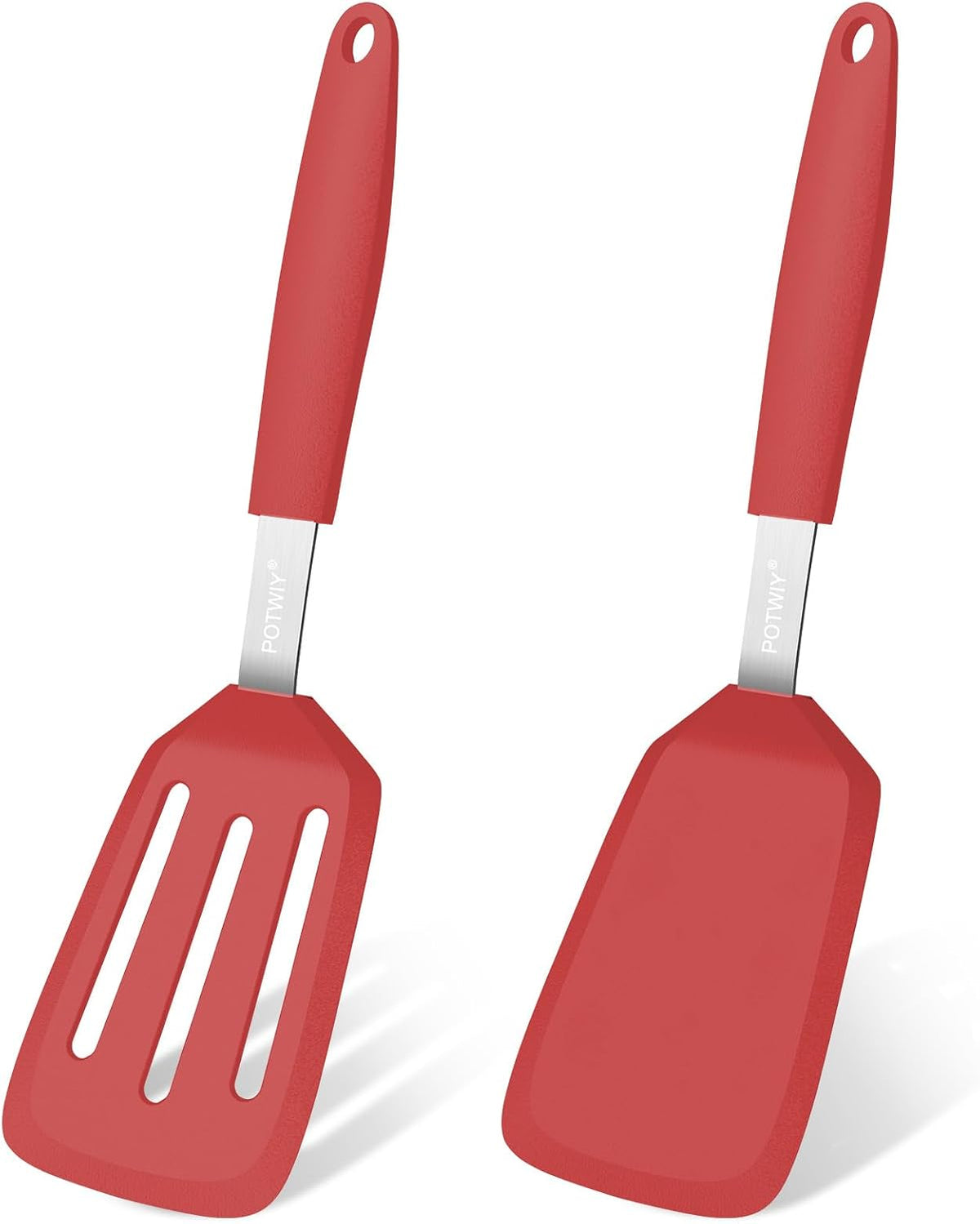 2 Pack Silicone Kitchen Spatula Set, 600°F Heat Resistant (Black)