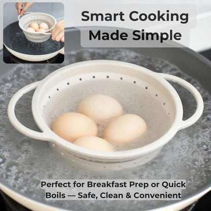 Collapsible Silicone Colander Set, Stainless Steel Rim (3 Pk)