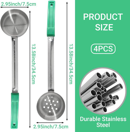 4PCS 4 oz Portion Control Serving Spoons, Green