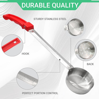 4PCS 4 oz Portion Control Serving Spoons, Green
