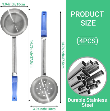 4PCS 4 oz Portion Control Serving Spoons, Green
