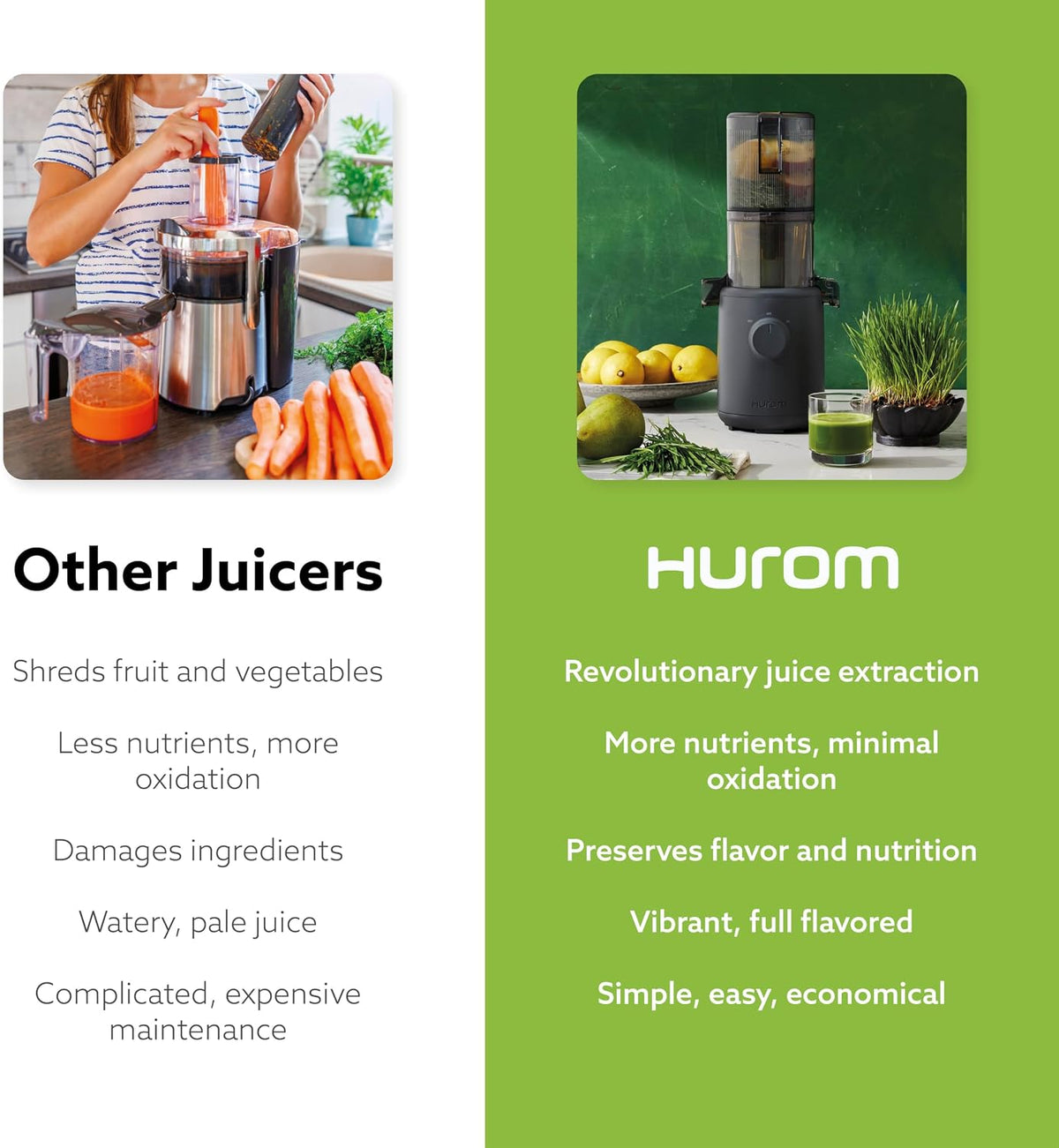H310 Easy Clean Slow Juicer, Lavender | Compact | Quiet Motor | Hopper Fits Whole Produce | Scrub Free | Easy Assembly | Cold Press Masticating Juicer