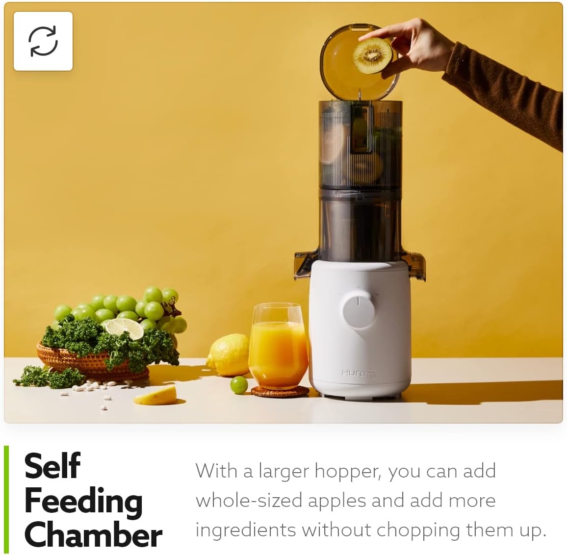 H310 Easy Clean Slow Juicer, Lavender | Compact | Quiet Motor | Hopper Fits Whole Produce | Scrub Free | Easy Assembly | Cold Press Masticating Juicer