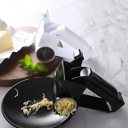 Olive Garden Rotary Cheese Grater with 2 Stainless Steel Drums for Hard Cheese, Parmesan，Nuts, Chocolate White