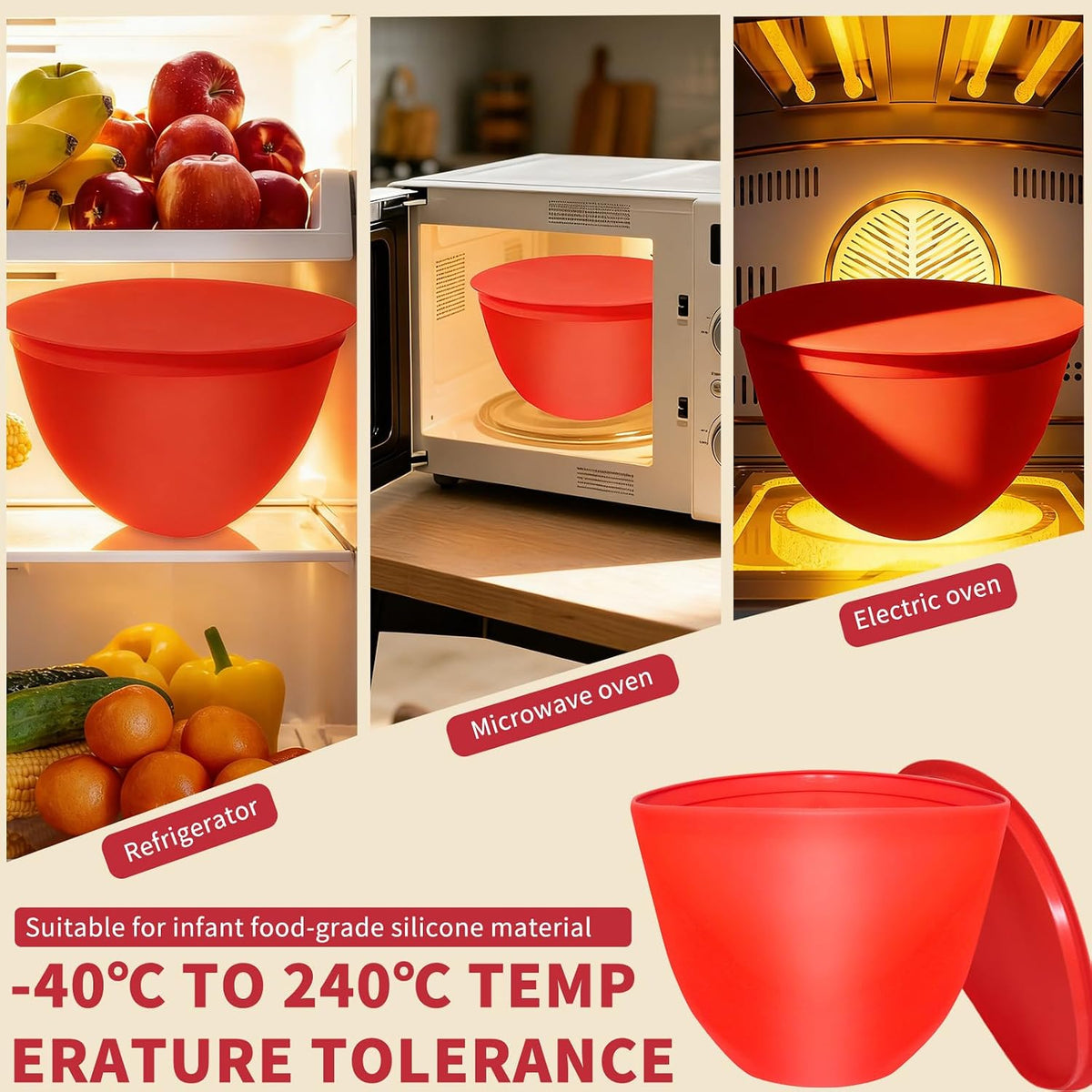 Silicone Bowl Liners for KitchenAid Mixers with Lids & Spatulas 5 Quart Tilt-Head Stand Mixer, Quick Replacement & Easy Clean – BPA Free Reusable Mixer Bowl Liner for Dough & Batter Mixing (3 Pack)
