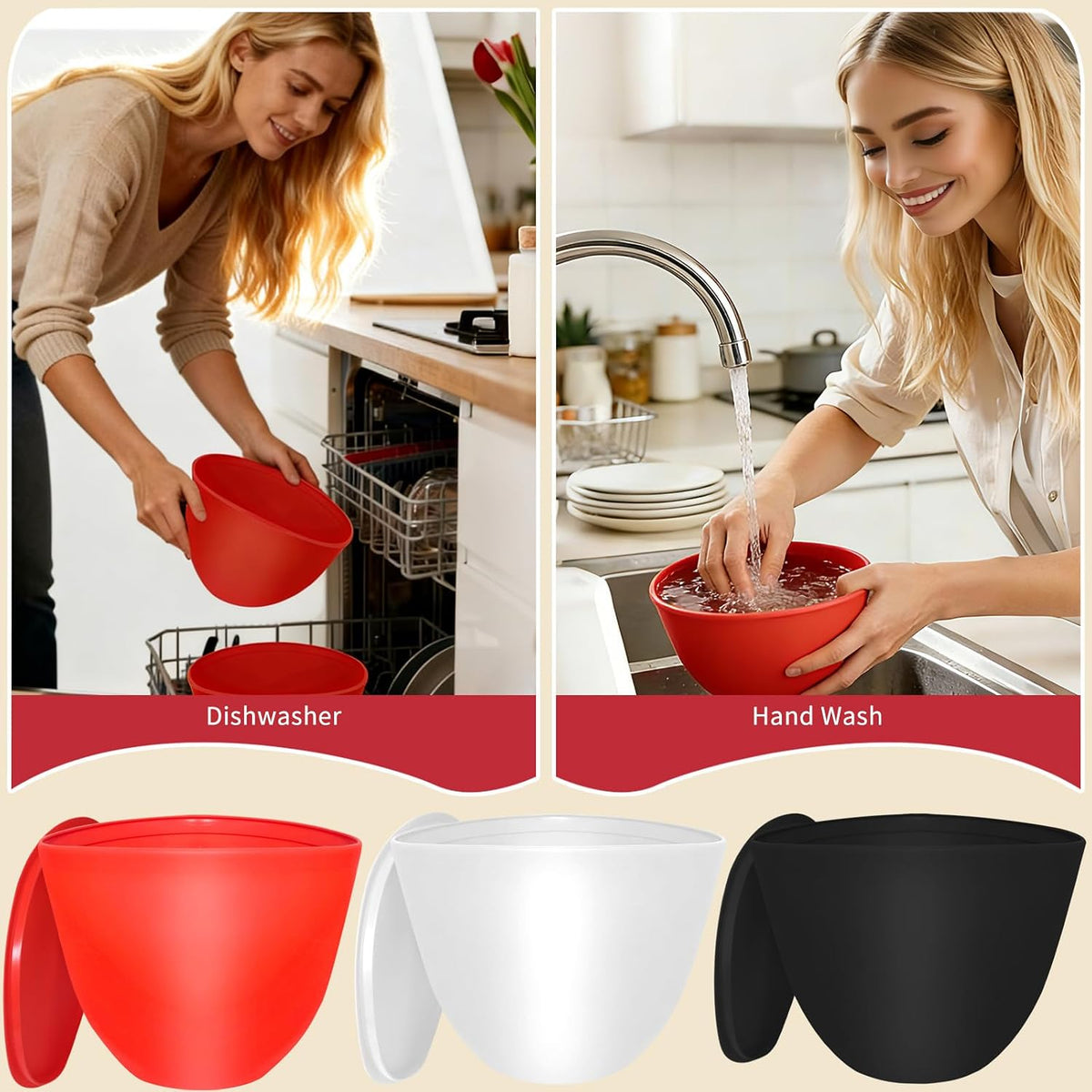 Silicone Bowl Liners for KitchenAid Mixers with Lids & Spatulas 5 Quart Tilt-Head Stand Mixer, Quick Replacement & Easy Clean – BPA Free Reusable Mixer Bowl Liner for Dough & Batter Mixing (3 Pack)