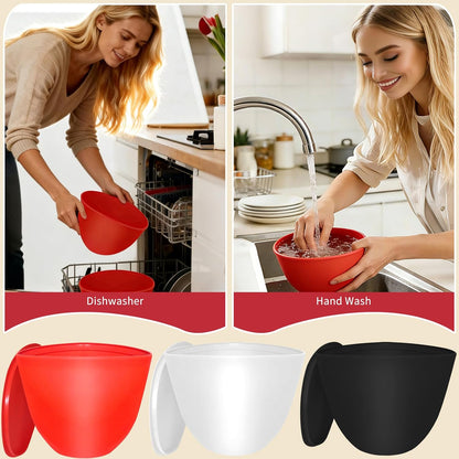 Silicone Bowl Liners for KitchenAid Mixers with Lids & Spatulas 5 Quart Tilt-Head Stand Mixer, Quick Replacement & Easy Clean – BPA Free Reusable Mixer Bowl Liner for Dough & Batter Mixing (3 Pack)