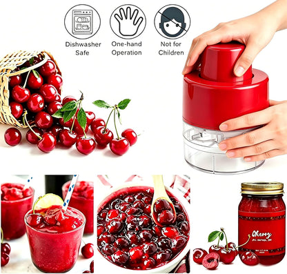 Cherry Pitter - Olive And Other Fruit Tools, Cherry Pitter With a Space-Saving Lock(BLACK)