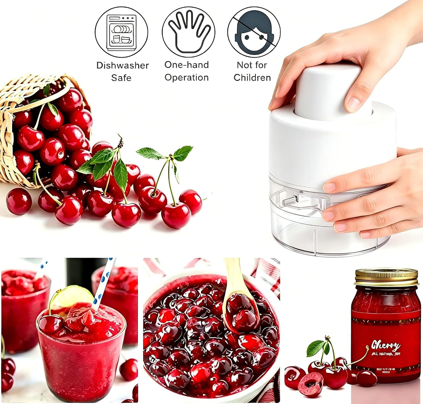 Cherry Pitter - Olive And Other Fruit Tools, Cherry Pitter With a Space-Saving Lock(BLACK)