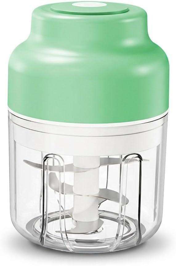2026 Upgrade Electric Garlic Chopper Mini, 320 ml Small Garlic Chopper Mincer with 6 Stainless Steel Blades, Portable Rechargeable Cordless Chopper for Onion,Chili,Ginger,Nuts,Meat & Fruits (Blue)