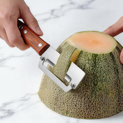 Premium Vegetable Peeler with Wooden Handle and Bottle Opener: 2-in-1 Stainless Steel Kitchen Tool for Fruit Potato Apple Papaya Pumpkin,Gifts for Mom (1 pcs)