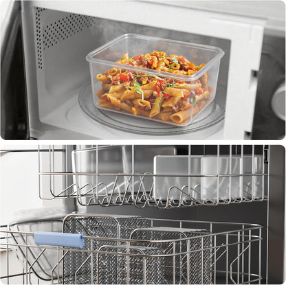 5 PCS Large Fruit Containers for Fridge - Leakproof Food Storage Containers with Removable Colander - Dishwasher & microwave safe Produce Containers Keep Fruits, Vegetables, Berry, Meat Fresh longer