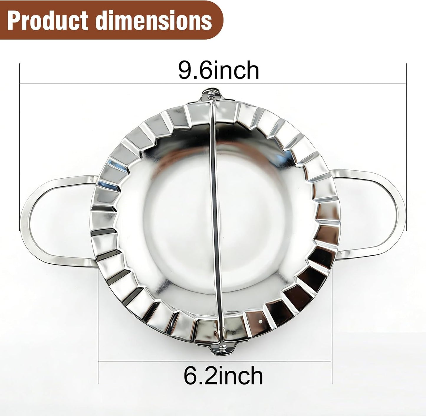 6-Inch Stainless Steel Empanada Press & Dumpling Maker – 2-in-1 Dough Cutter & Mold for Empanadas, Dumplings, Ravioli, Pierogi, & Hand Pies