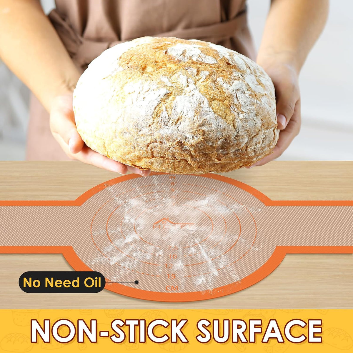 2 Pcs Silicone Bread Sling for Dutch Oven, 0.7MM Thickened Heat Resistant to 500°F Non-Stick Baking Mat with Long Handle Easy to Transfer Sourdough Bread, Dutch Oven Liners Baking Supplies