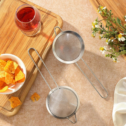 4PCS Fine Mesh Strainer, Stainless Steel Small Tea Cocktail Drink Strainers for Kitchen and Bar