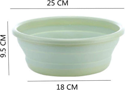 10" Multi-Purpose Collapsible Dish Tub Bowl BPA-Free Round Lightweight Collapsible Wash Basin (Blue)