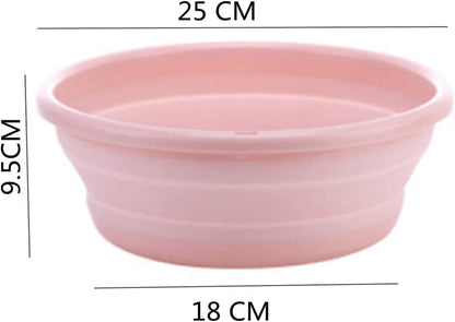 10" Multi-Purpose Collapsible Dish Tub Bowl BPA-Free Round Lightweight Collapsible Wash Basin (Blue)