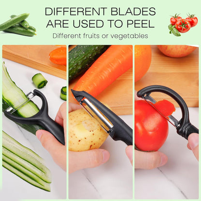 Upgrade Potato Peeler for Kitchen, 6PCS Stainless Steel Vegetable Peeler, I and Y Veggie Food Peeler for Apple Fruit Carrot Zucchini Cucumber,Good Grip Makes Peeling Very Easy
