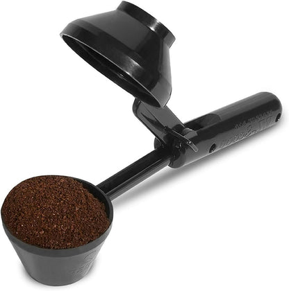 2PCS Coffee Measuring Scoop & Funnel, Refillable Ground Coffee Measuring Funnel Scooper with Long Handle Measure Spoon For Reusable K Cup Espresso Protein Powder Grinding Pressing