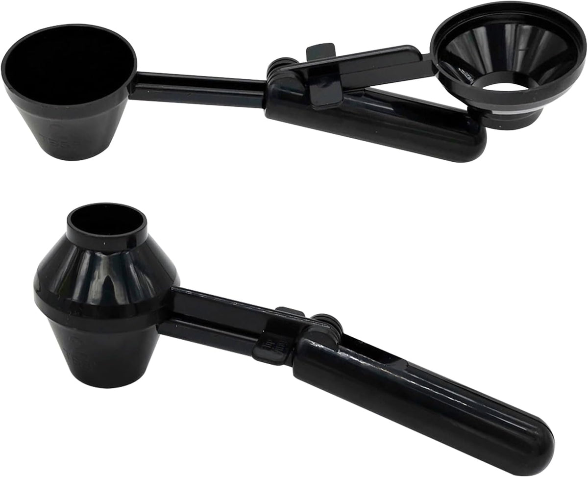 2PCS Coffee Measuring Scoop & Funnel, Refillable Ground Coffee Measuring Funnel Scooper with Long Handle Measure Spoon For Reusable K Cup Espresso Protein Powder Grinding Pressing