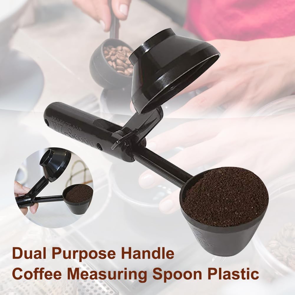2PCS Coffee Measuring Scoop & Funnel, Refillable Ground Coffee Measuring Funnel Scooper with Long Handle Measure Spoon For Reusable K Cup Espresso Protein Powder Grinding Pressing