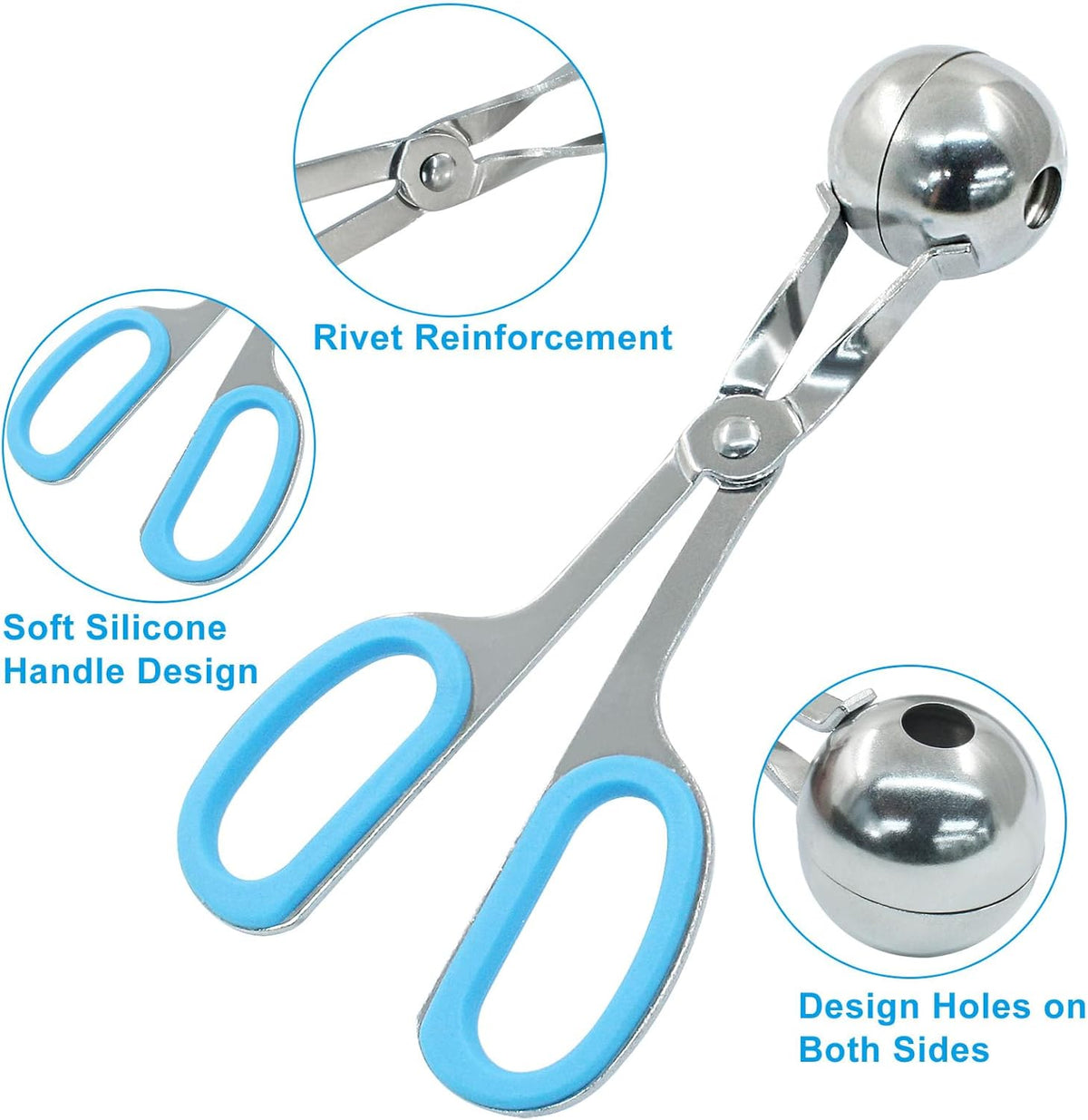 Meatball Maker, 2Pcs, Red + Blue, 1.38" + 1.89"