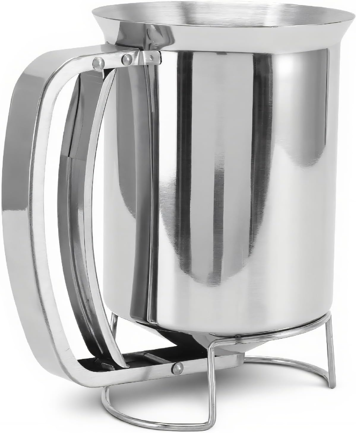 1000ml Stainless Steel Pancake Batter Dispenser, Handheld Stainless Steel Pancake Pourer for Baking Cupcakes Muffins Cooking Crepes, Waffles, Spout