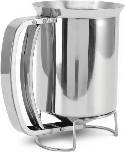1000ml Stainless Steel Pancake Batter Dispenser, Handheld Stainless Steel Pancake Pourer for Baking Cupcakes Muffins Cooking Crepes, Waffles, Spout