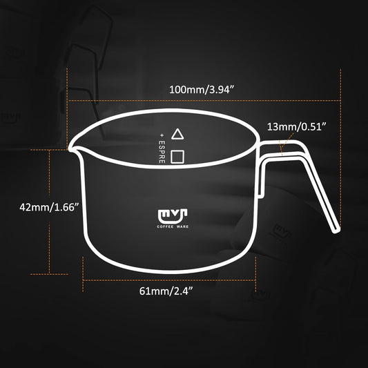 Espresso Measuring Cup with Handle – 3oz Espresso Shot Cup for Coffee Bar Accessories, 304 Stainless Steel Pouring Cups, Small Metal Coffee Cup for Home (Green)
