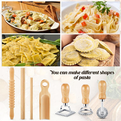 7 Pcs wooden pasta board Kit beechwood, Classic Gnocchi Board Set