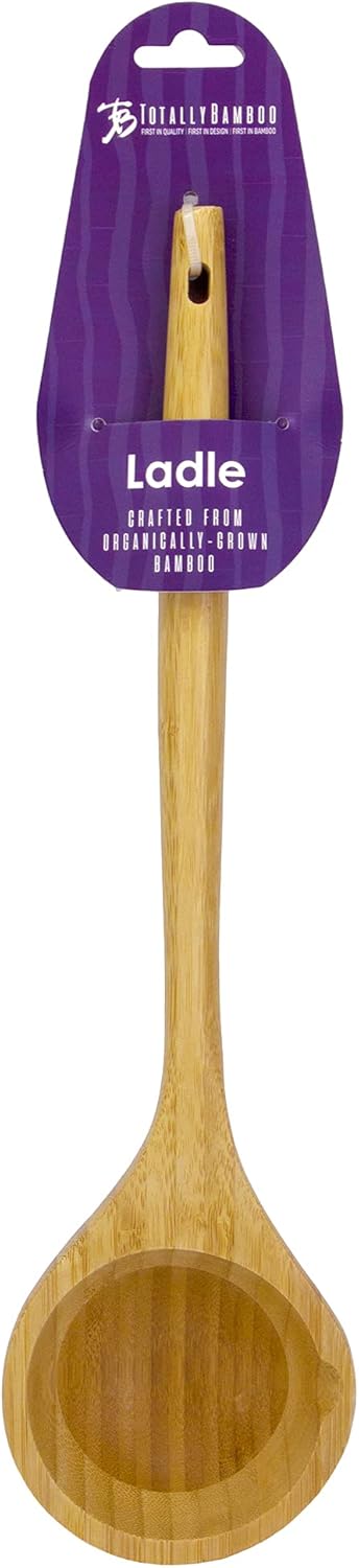 14" Spaghetti Spoon – Natural Bamboo Pasta Server with Teeth | Eco-Friendly, Nonstick Safe, Durable Kitchen Utensil