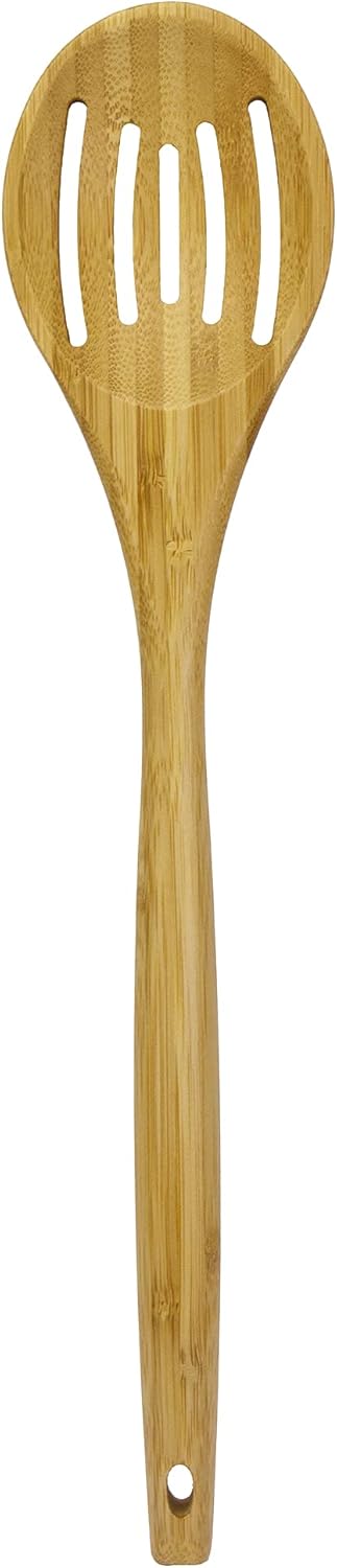 14" Spaghetti Spoon – Natural Bamboo Pasta Server with Teeth | Eco-Friendly, Nonstick Safe, Durable Kitchen Utensil
