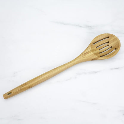 14" Spaghetti Spoon – Natural Bamboo Pasta Server with Teeth | Eco-Friendly, Nonstick Safe, Durable Kitchen Utensil