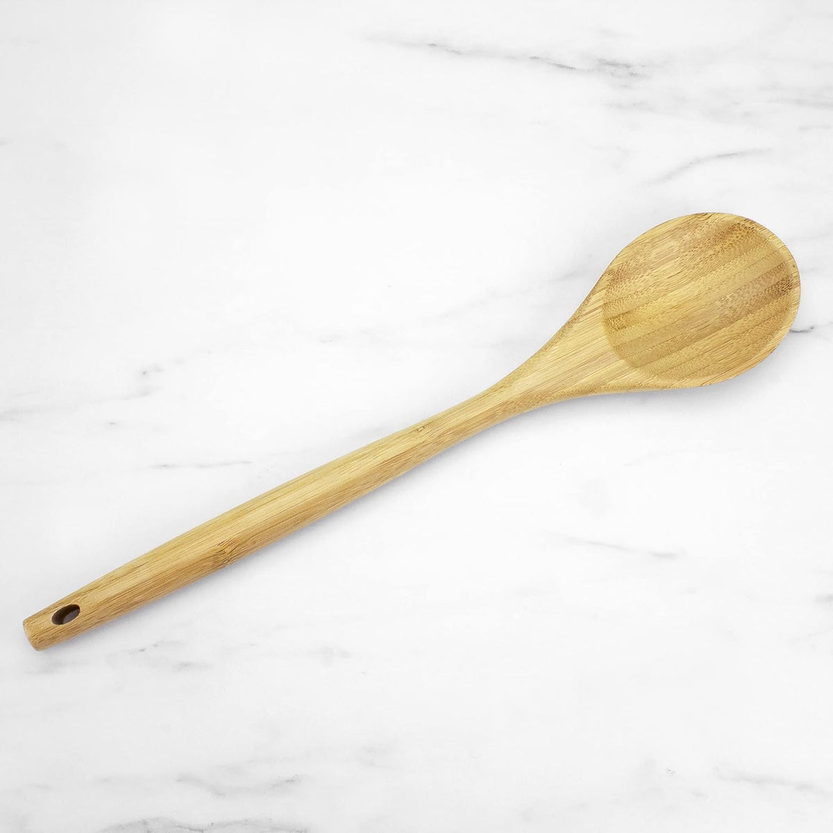 14" Spaghetti Spoon – Natural Bamboo Pasta Server with Teeth | Eco-Friendly, Nonstick Safe, Durable Kitchen Utensil