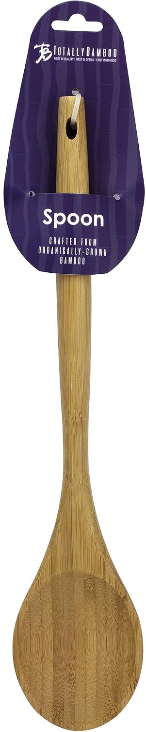 14" Spaghetti Spoon – Natural Bamboo Pasta Server with Teeth | Eco-Friendly, Nonstick Safe, Durable Kitchen Utensil