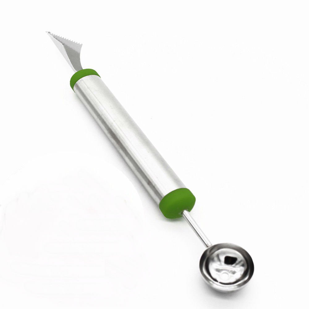 2 Pcs Dual-Purpose Stainless Steel Melon Baller and Fruit Carving Knife,2 in 1 Kitchen Tool for Making Melon Ball and Fruit Carving or ice Cream Scooper