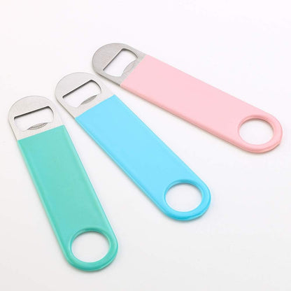 3 Pack 7" Heavy Duty Stainless Steel Flat Bottle Opener, Well-Made Long Neck Bottle Opener