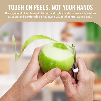 Original Jonas Vegetable Peeler - Rust Resistant Silver Carrot and Potato Peeler with Ergonomic Handle for Safety and Control - Dishwasher Safe and Compact - Made In Sweden - 6.5in