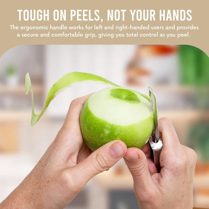 Original Jonas Vegetable Peeler - Rust Resistant Silver Carrot and Potato Peeler with Ergonomic Handle for Safety and Control - Dishwasher Safe and Compact - Made In Sweden - 6.5in