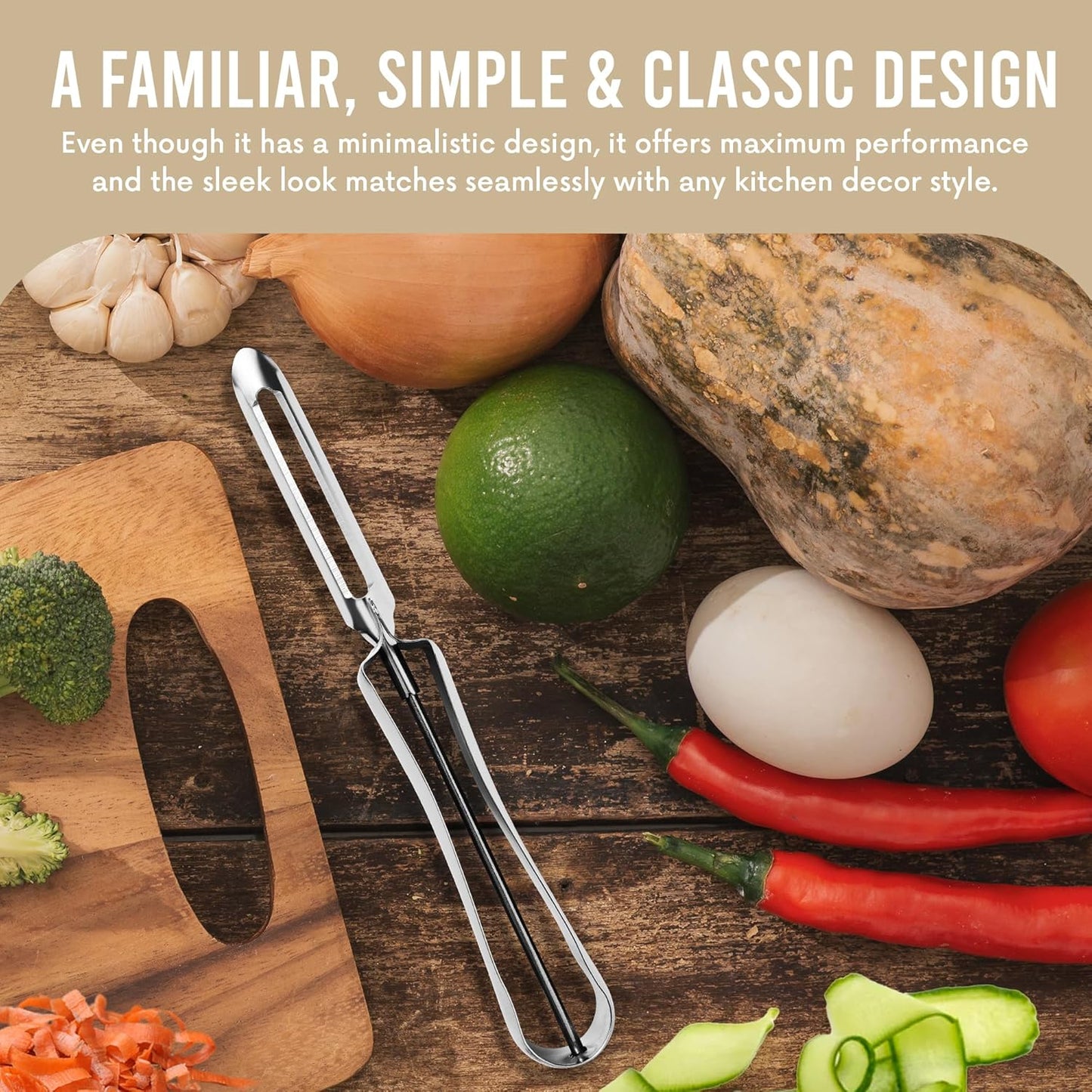 Original Jonas Vegetable Peeler - Rust Resistant Silver Carrot and Potato Peeler with Ergonomic Handle for Safety and Control - Dishwasher Safe and Compact - Made In Sweden - 6.5in