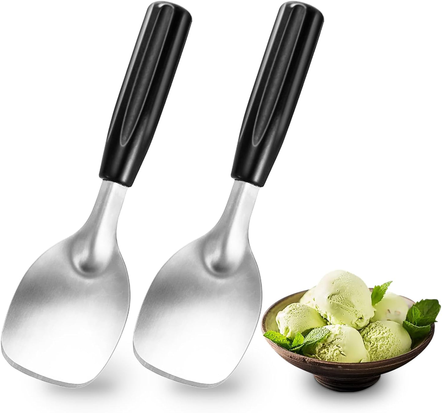 2 Pack Ice Cream Spade - Stainless Steel Flat Ice Cream Paddle, Scooper for Hard or Creamy Dessert Spade Butter Cutter