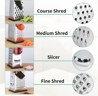 Cheese Grater with Wood Handle for Cheese, Vegetable & Fruit
