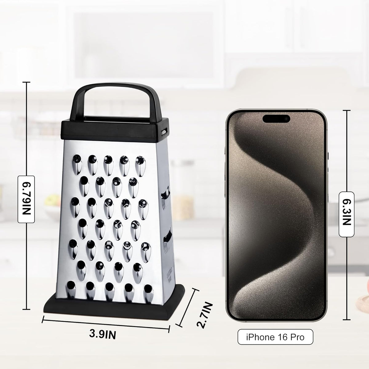 Cheese Grater with Wood Handle for Cheese, Vegetable & Fruit