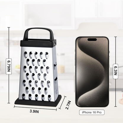 Cheese Grater with Wood Handle for Cheese, Vegetable & Fruit