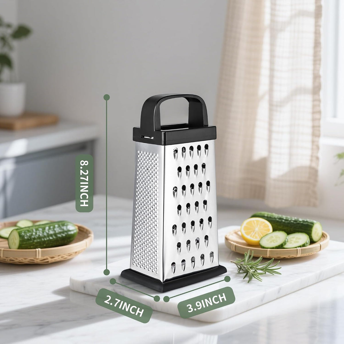 Cheese Grater with Wood Handle for Cheese, Vegetable & Fruit
