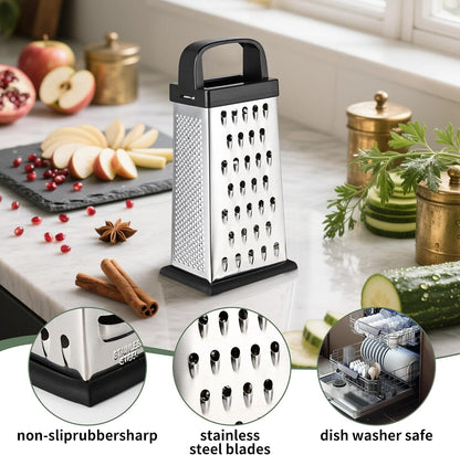 Cheese Grater with Wood Handle for Cheese, Vegetable & Fruit