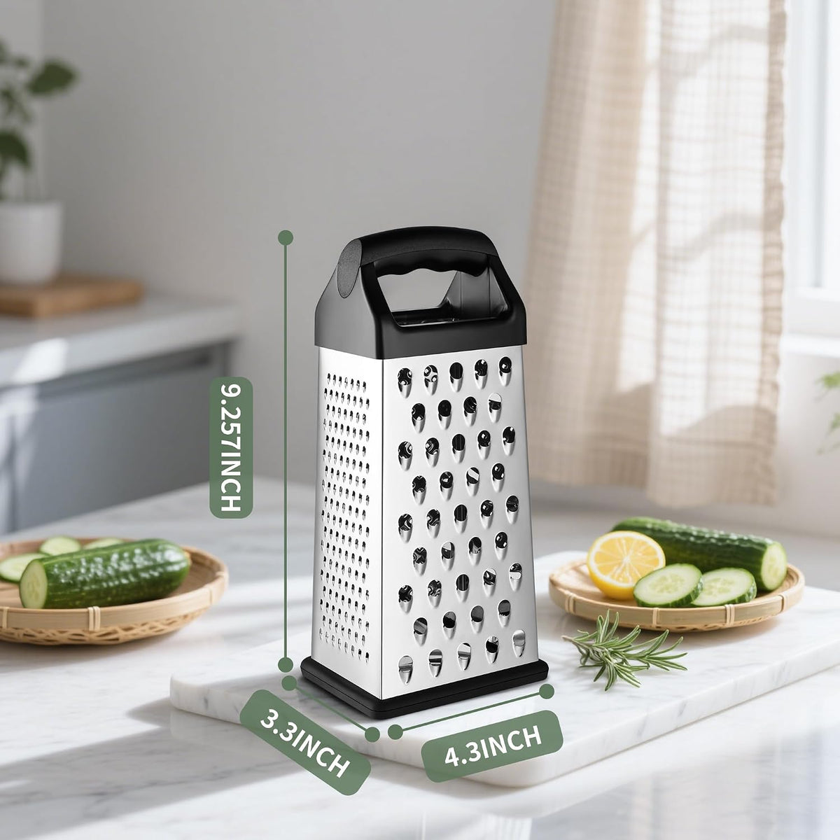 Cheese Grater with Wood Handle for Cheese, Vegetable & Fruit